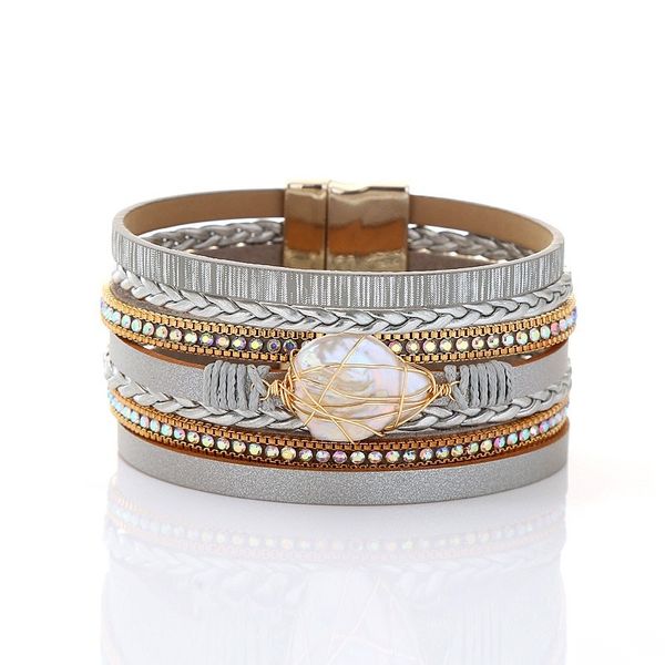 multi-layer handmade leather bracelet braided wrap cuff bangle magnetic clasp beaded wrist bracelets jewelry for women gift, White
multi-layer handmade leather bracelet braided wrap cuff bangle magnetic clasp beaded wrist bracelets jewelry for women gift, White