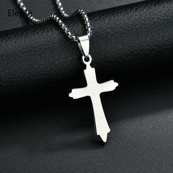 eleple stainless steel cross pendant religious necklaces for women men prayer silver color necklace jewelry wholesale s-n424
eleple stainless steel cross pendant religious necklaces for women men prayer silver color necklace jewelry wholesale s-n424