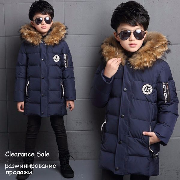 winter jackets for boys fur hooded white duck down jackets thick warm outerwear with hooded long children's coat, Blue;gray
winter jackets for boys fur hooded white duck down jackets thick warm outerwear with hooded long children's coat, Blue;gray