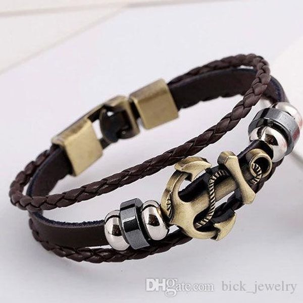 classic jewelry anchor designer bracelets alloy leather bracelets for men personality vintage punk bracelets factory direct sale, Golden;silver
classic jewelry anchor designer bracelets alloy leather bracelets for men personality vintage punk bracelets factory direct sale, Golden;silver