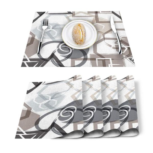 4/6 pcs placemat table mat geometric abstraction printed for tables heat-insulation linen cotton kitchen dining pads placemats
4/6 pcs placemat table mat geometric abstraction printed for tables heat-insulation linen cotton kitchen dining pads placemats