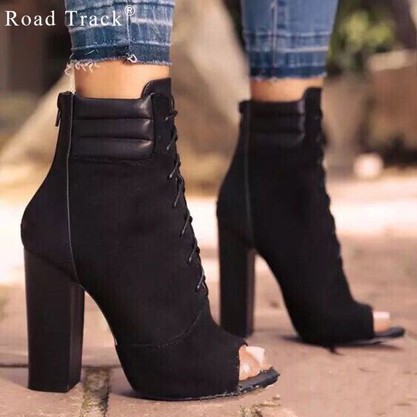 road track spring autumn women boots cross-tied peep toe zipper closure shoes super high heels square heels boots xwc2412-5, Black
road track spring autumn women boots cross-tied peep toe zipper closure shoes super high heels square heels boots xwc2412-5, Black