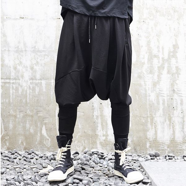 men new low crotch cross pant loose casual hip hop harem trouser punk gothic male jogger pants japanese streetwear, Black
men new low crotch cross pant loose casual hip hop harem trouser punk gothic male jogger pants japanese streetwear, Black