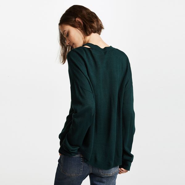 women pullovers sweater scooop neck hollow out autumn new arrival elegant cotton solid thin for female, White;black
women pullovers sweater scooop neck hollow out autumn new arrival elegant cotton solid thin for female, White;black