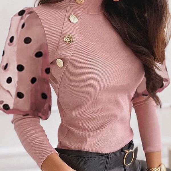 pink t-shirt mesh women transparent stitching sleeve street t-shirt women dot print autumn long sleeve clothes tee, White
pink t-shirt mesh women transparent stitching sleeve street t-shirt women dot print autumn long sleeve clothes tee, White