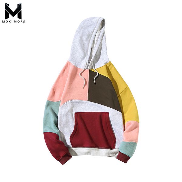 men's new stitching wild large size long sleeve mens hoodies fashion brand casual hip hop hooded loose cotton men hoodie, Black
men's new stitching wild large size long sleeve mens hoodies fashion brand casual hip hop hooded loose cotton men hoodie, Black