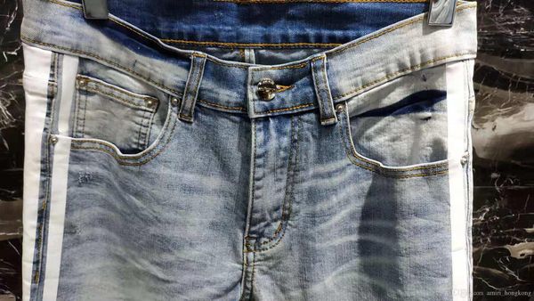 mens designer ripped white stripe style hole patch jeans fashion mens jeans slim motorcycle moto biker causal mens denim pants hip hop jeans, Blue
mens designer ripped white stripe style hole patch jeans fashion mens jeans slim motorcycle moto biker causal mens denim pants hip hop jeans, Blue