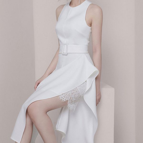 casual dresses jsxdhk runway summer ruffles party long dress elegant women sleeveless lace patchwork white female bodycon split with belt, Black;gray
casual dresses jsxdhk runway summer ruffles party long dress elegant women sleeveless lace patchwork white female bodycon split with belt, Black;gray