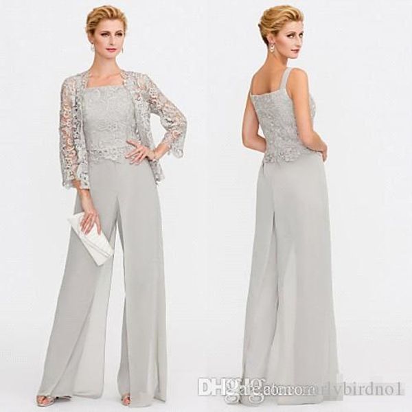 gray mother of the bride dresses two pieces lace jackets mothers dresses for wedding events pants suit evening gown bc005, Black;red
gray mother of the bride dresses two pieces lace jackets mothers dresses for wedding events pants suit evening gown bc005, Black;red