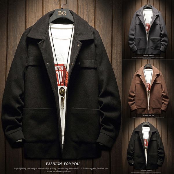 streetwear jacket men new style fashion flannel pure-color coat casual cardigan collar coat jaqueta masculino chaqueta hombre, Black;brown
streetwear jacket men new style fashion flannel pure-color coat casual cardigan collar coat jaqueta masculino chaqueta hombre, Black;brown