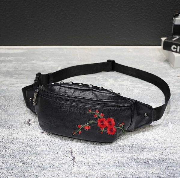 men handbag embroidered shoulder bag street fashion flowers embroidered men and women Messenger bags large outdoor leisure leather bag, Black
men handbag embroidered shoulder bag street fashion flowers embroidered men and women Messenger bags large outdoor leisure leather bag, Black