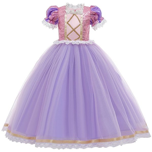 принцесса королева роль анна анса как партия длинное платье блесток принцесса первый день рождения ребенка торт накидка вышивка платье t2004, Red;yellow