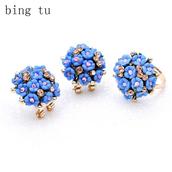 wedding earrings set romantic ceramic flowers rhinestone jewellery sets for women purple/blue floral jewelry adjustable rings, Silver
wedding earrings set romantic ceramic flowers rhinestone jewellery sets for women purple/blue floral jewelry adjustable rings, Silver