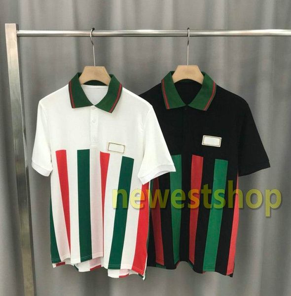 2020 new luxury europe mens stripe print t shirt fashion cotton polo shirt letter print t shirts designer casual tee, White;black
2020 new luxury europe mens stripe print t shirt fashion cotton polo shirt letter print t shirts designer casual tee, White;black