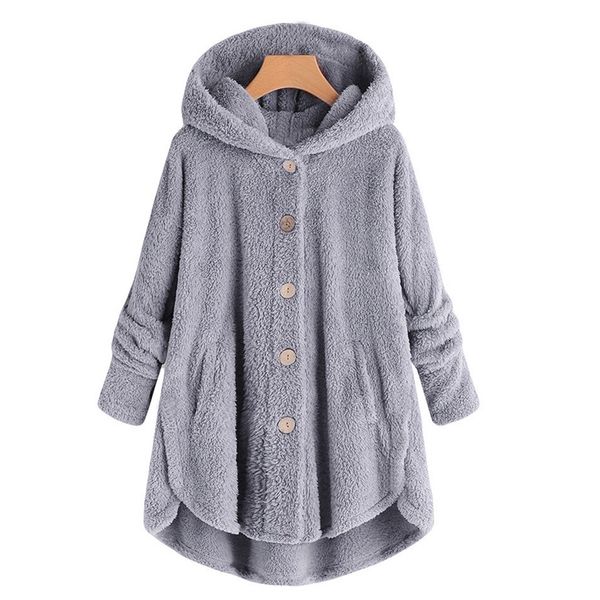 women teddy jacket oversize coat button plush hooded wool coat winter jacket fleece coats outerwear women chaqueta mujer, Black;brown
women teddy jacket oversize coat button plush hooded wool coat winter jacket fleece coats outerwear women chaqueta mujer, Black;brown