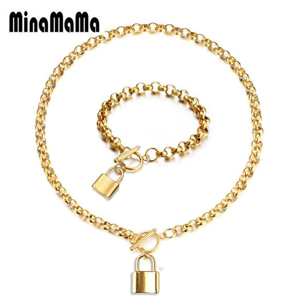 stainless steel lock pendant necklace bracelet padlock jewelry sets for women men birthday gift, Silver
stainless steel lock pendant necklace bracelet padlock jewelry sets for women men birthday gift, Silver