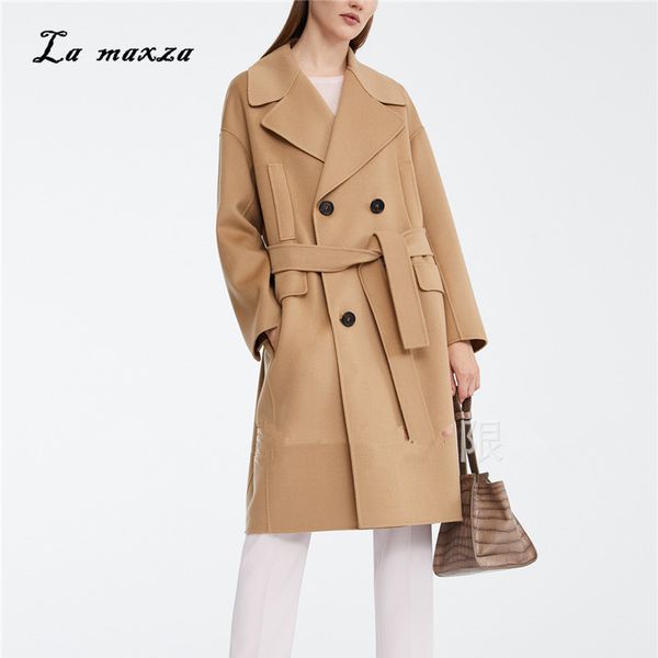 woman coats winter wool long coat 2018 warm vintage fashion korean camel ladies coats double breasted, Black
woman coats winter wool long coat 2018 warm vintage fashion korean camel ladies coats double breasted, Black