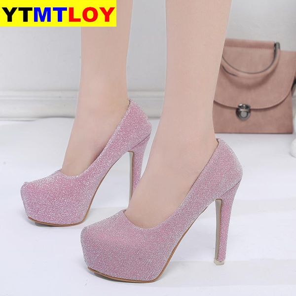 2020 size 34-42 women summer pumps shoes platform slip-on 12cm thin heels shallow solid club lady party female silver heels, Black
2020 size 34-42 women summer pumps shoes platform slip-on 12cm thin heels shallow solid club lady party female silver heels, Black