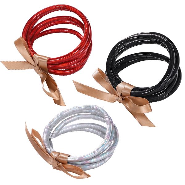 

dvacaman 3 pcs leather layered wrap bangle women charm bow knotted bracelet wide cuff bracelet wholesale christmas party gifts