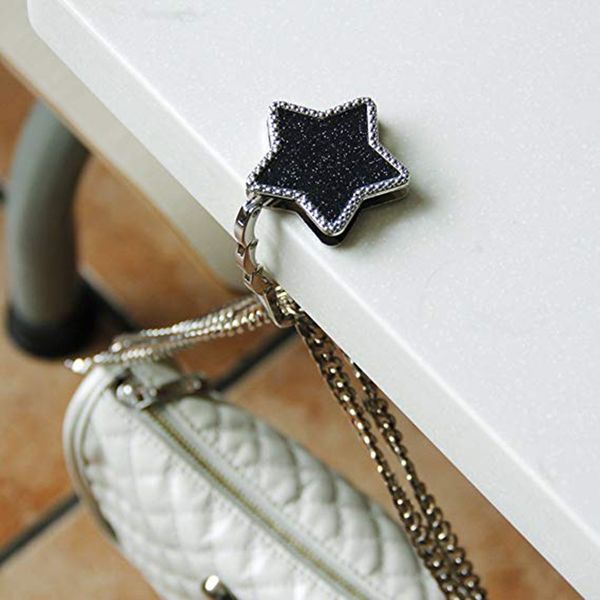 star shape shiny metal table side bag hanging hook alloy folding bag holder schoolbag hanger, Silver
star shape shiny metal table side bag hanging hook alloy folding bag holder schoolbag hanger, Silver