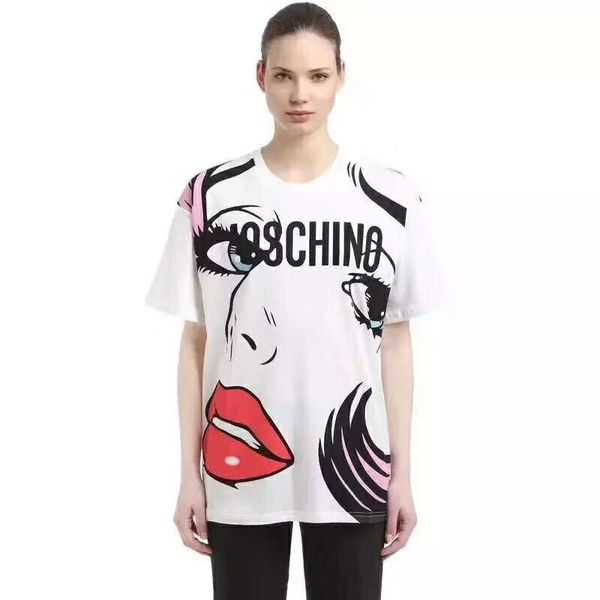 женская футболка высокого качества дизайнер ангел слезы каракули с коротким рукавом сексуальные красные губы печать футболки роскошная женск, White 
женская футболка высокого качества дизайнер ангел слезы каракули с коротким рукавом сексуальные красные губы печать футболки роскошная женск, White