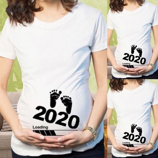 womens designer t shirts women fashion maternity foot print 2020 printed pregnancy long t shirt drop shipping, White
womens designer t shirts women fashion maternity foot print 2020 printed pregnancy long t shirt drop shipping, White
