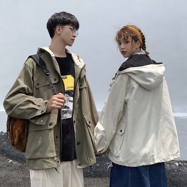 autumn new tooling jacket men fashion solid color casual multi-pocket cotton hooded jacket man hip-hop loose bomber, Black;brown
autumn new tooling jacket men fashion solid color casual multi-pocket cotton hooded jacket man hip-hop loose bomber, Black;brown