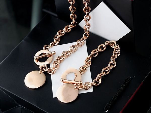 2019 gold thick chain gold round plate ring pendant necklaces and bracelet women charming necklaces bracelet suit, Silver
2019 gold thick chain gold round plate ring pendant necklaces and bracelet women charming necklaces bracelet suit, Silver