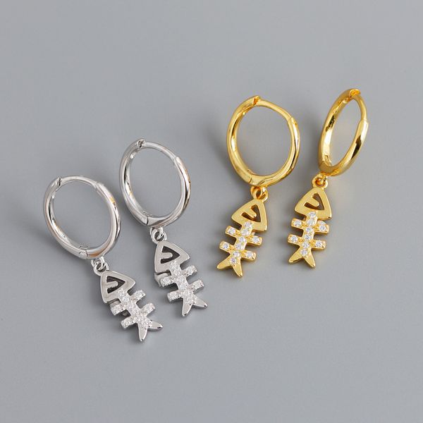 925 sterling silver earring fashion zircon fish short drop earring temperament sweet pretty wild female girl silver ear jewelry, Golden;silver
925 sterling silver earring fashion zircon fish short drop earring temperament sweet pretty wild female girl silver ear jewelry, Golden;silver