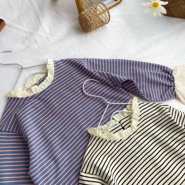 spring cute girls fashion lace sleeve striped t shirts kids cotton casual long sleeve clothes y200704, Blue
spring cute girls fashion lace sleeve striped t shirts kids cotton casual long sleeve clothes y200704, Blue