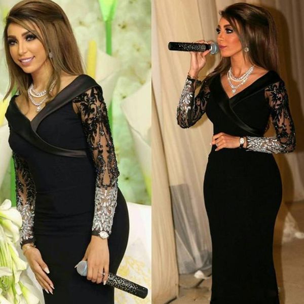 vintage black sadui arabia evening dresses v neck long sleeve crystal special occasion dress satin sweep train abendkleider prom gowns, Black;red
vintage black sadui arabia evening dresses v neck long sleeve crystal special occasion dress satin sweep train abendkleider prom gowns, Black;red