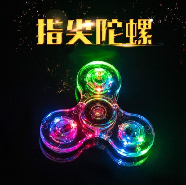 fingertip gyro led light version finger gyro decompression toy children flash magic interphasic rotation