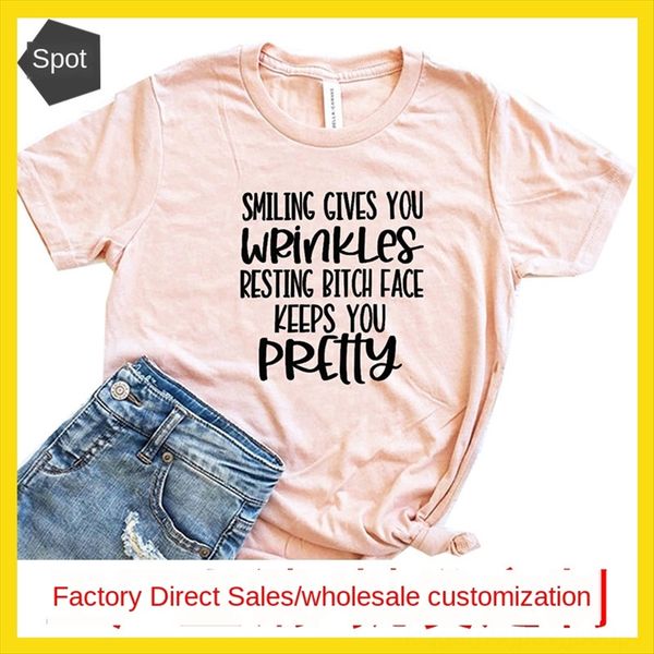 smiling gives you wrinkles letter short-sleeved t-shirt smiling gives you wrinkles letter short-sleeved t-shirt, White
smiling gives you wrinkles letter short-sleeved t-shirt smiling gives you wrinkles letter short-sleeved t-shirt, White