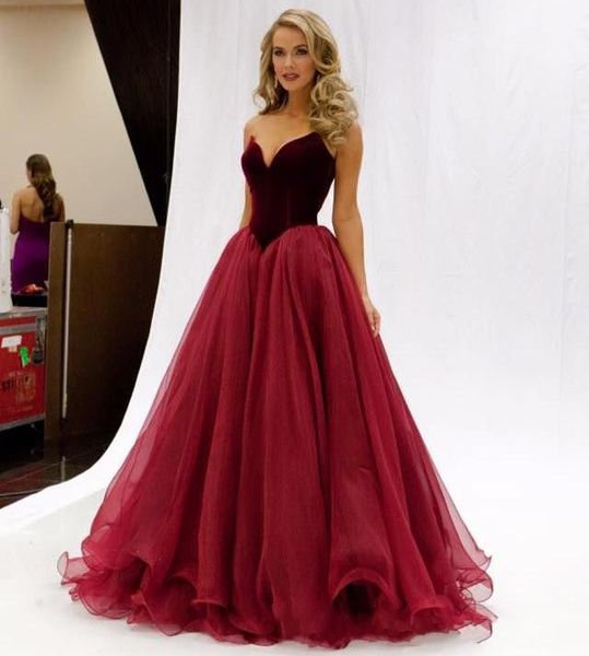 strapless elegant velvet and tulle burgundy prom dresses v-waistline evening gown zipper/lace up pageant party dress, Black
strapless elegant velvet and tulle burgundy prom dresses v-waistline evening gown zipper/lace up pageant party dress, Black