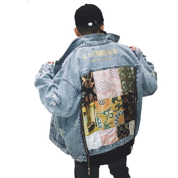 2018 new retro zipper loose denim jacket tide brand men women coats vintage frayed hole floral patch designs leisure outerwear, Black;brown
2018 new retro zipper loose denim jacket tide brand men women coats vintage frayed hole floral patch designs leisure outerwear, Black;brown