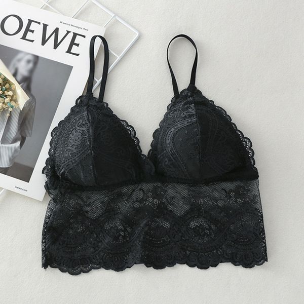 women push up bra lace floral camis wireless seamless padded bras embroidered tube, Black;white
women push up bra lace floral camis wireless seamless padded bras embroidered tube, Black;white