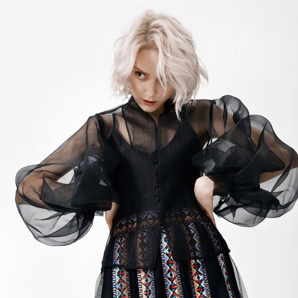 johnature streetwear perspective black shirt 2019 summer new fashion simple puff sleeve button mesh womens and blouses, White
johnature streetwear perspective black shirt 2019 summer new fashion simple puff sleeve button mesh womens and blouses, White
