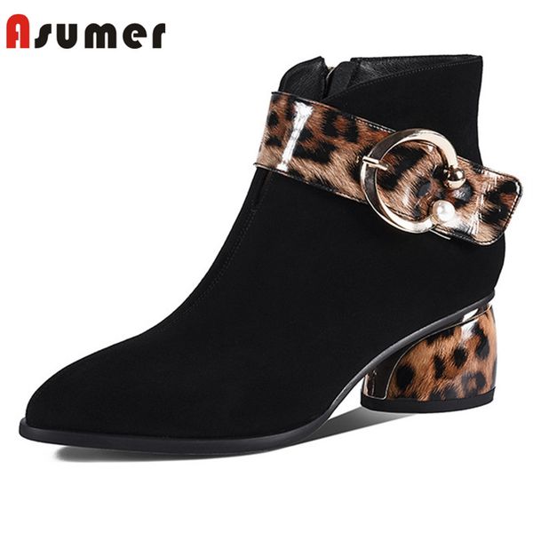 asumer 2020 new arrival suede leather leopard ankle boots for women shoes round toe buckle zip autumn winter boots ladies, Black
asumer 2020 new arrival suede leather leopard ankle boots for women shoes round toe buckle zip autumn winter boots ladies, Black