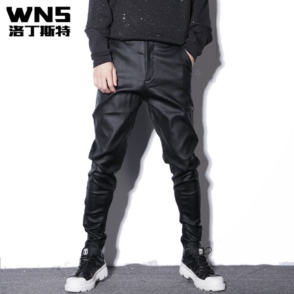 new 2019 men's clothing hair stylist show fashion ankle boots casual leather pants costumes, Black
new 2019 men's clothing hair stylist show fashion ankle boots casual leather pants costumes, Black