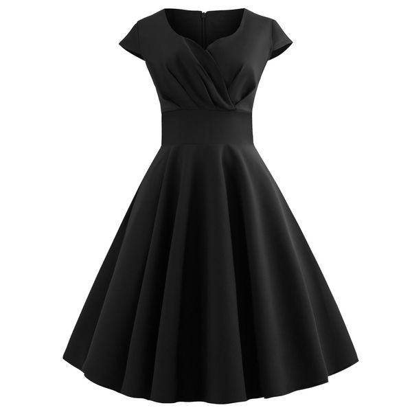 lcw new design women's fashion vintage elegant contrast work office business casual party pleated belt skater a line solid black dress, White;black
lcw new design women's fashion vintage elegant contrast work office business casual party pleated belt skater a line solid black dress, White;black