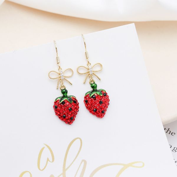 fashion- diamond red strawberry earrings for female 2020 fashion fruit pendant earring korea bow hook earings jewelry, Silver
fashion- diamond red strawberry earrings for female 2020 fashion fruit pendant earring korea bow hook earings jewelry, Silver