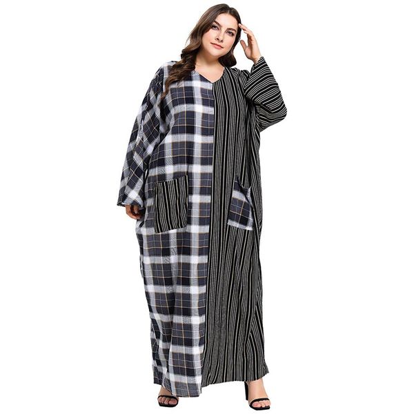 ethnic clothing plus size women plaid patchwork striped pocket abaya muslim dress caftan marocain long dresses tesettur elbise vestidos - 4, Red
ethnic clothing plus size women plaid patchwork striped pocket abaya muslim dress caftan marocain long dresses tesettur elbise vestidos - 4, Red