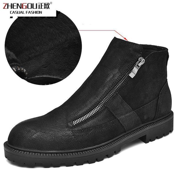men fotwear full grain leather boot men work black shoes winter plush boot with zip soft microfleece lining for added warmth
men fotwear full grain leather boot men work black shoes winter plush boot with zip soft microfleece lining for added warmth