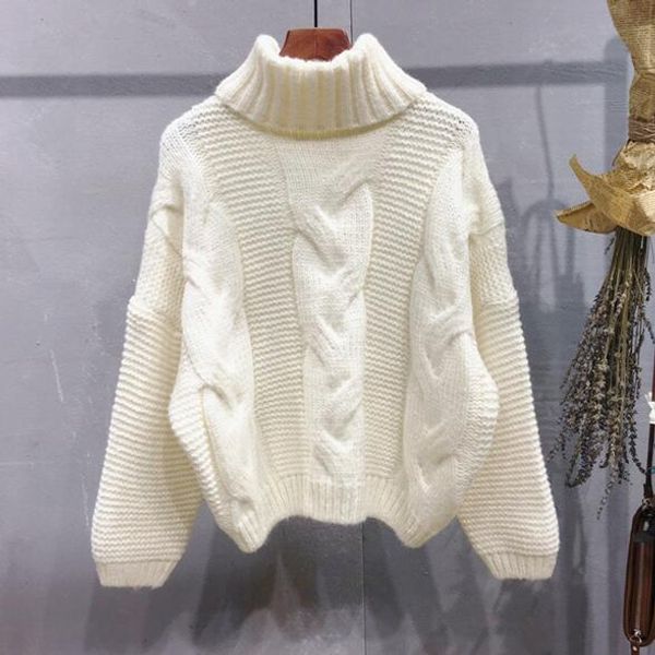 christmas deals autumn and winter new high collar twist solid color pullover women's thick warm sweater dc65, White;black
christmas deals autumn and winter new high collar twist solid color pullover women's thick warm sweater dc65, White;black