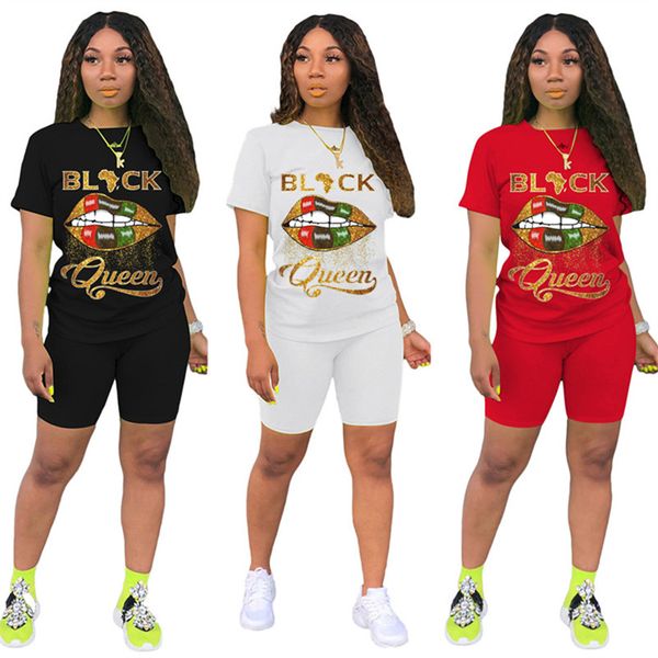 fashion women shorts tracksuit black queen letter print two piece set short sleeve t shirt + shorts outfits summer design sportswear suit, White 
fashion women shorts tracksuit black queen letter print two piece set short sleeve t shirt + shorts outfits summer design sportswear suit, White