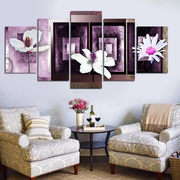 printed modular poster decor living room modern canvas art painting 5 pieces wall pictures white and purple flower canvas
printed modular poster decor living room modern canvas art painting 5 pieces wall pictures white and purple flower canvas