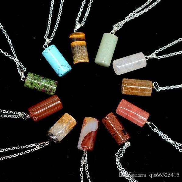 natural stone semi-cylindrical pendants necklace fashion accessories gems tiger eye goldstone llaveros hand spinner, Silver
natural stone semi-cylindrical pendants necklace fashion accessories gems tiger eye goldstone llaveros hand spinner, Silver