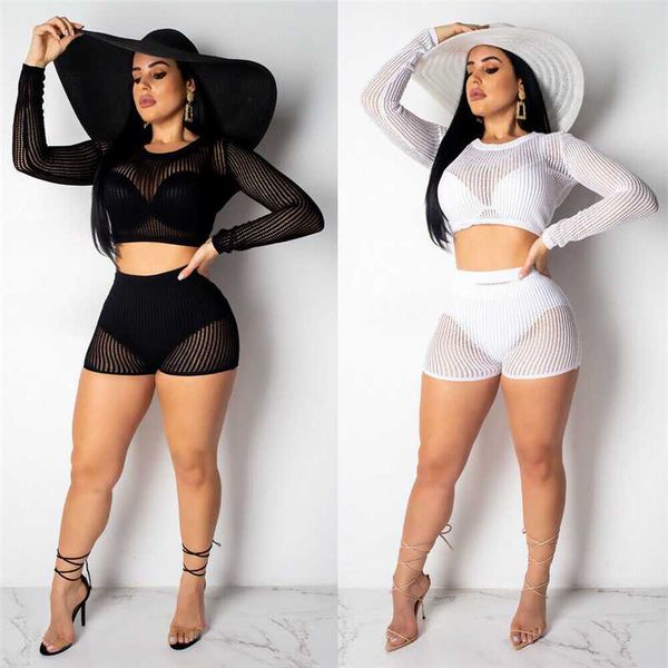 women hollow out beach cover up fish net crop and shorts long sleeve tee beachwear bathing suit
women hollow out beach cover up fish net crop and shorts long sleeve tee beachwear bathing suit