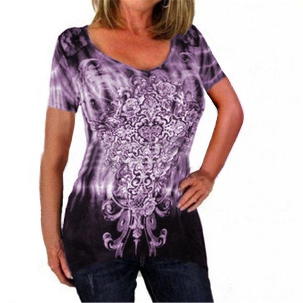 women's blouses & shirts plus size harajuku digital print blouse woman short sleeve o-neck clothing casual tee ws7981v, White
women's blouses & shirts plus size harajuku digital print blouse woman short sleeve o-neck clothing casual tee ws7981v, White