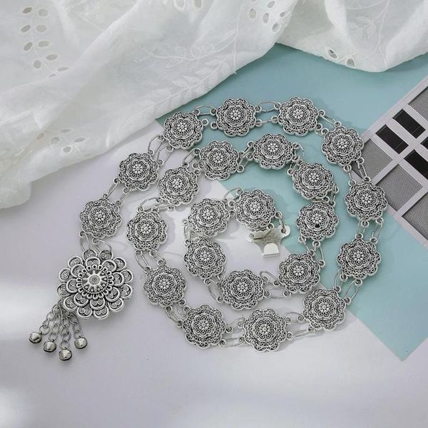 bohemian tassel flower shape dance waist chain summer beach metal ethnic style women body chain jewelry, Slivery;golden 
bohemian tassel flower shape dance waist chain summer beach metal ethnic style women body chain jewelry, Slivery;golden